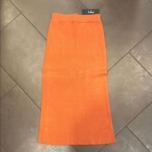 NWT Lulu's Burnt Orange Sweater Knit Pencil Skirt